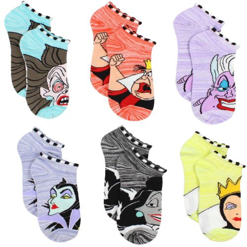 디즈니 Disney Villains Teen Womens 6 Pack Socks (Teen/Adult)