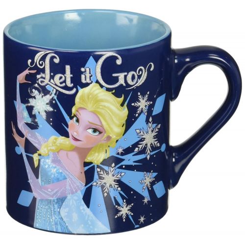 디즈니 Silver Buffalo DP4932G Disneys Frozen Elsa Making Let it Go Ceramic Mug Glitter, 14 oz, Multicolor