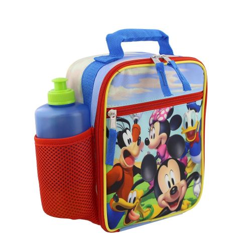 디즈니 Disney Mickey Mouse Boys Girls Toddler Soft Insulated School Lunch Box (One Size, Red/Blue)