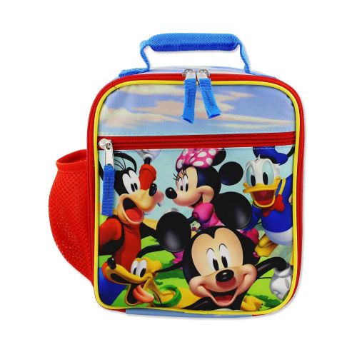 디즈니 Disney Mickey Mouse Boys Girls Toddler Soft Insulated School Lunch Box (One Size, Red/Blue)