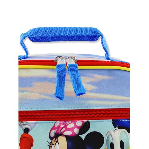디즈니 Disney Mickey Mouse Boys Girls Toddler Soft Insulated School Lunch Box (One Size, Red/Blue)