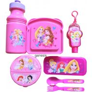 Disney Princesses 7 Pc Lunch Value Gift Set Pull-top Bottle, Sandwich & Snack Containers, Hand Sanitizer & GoPak