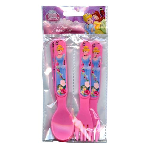 디즈니 Disney Princess Cinderella 4pc Fork & Spoon Flatware Set