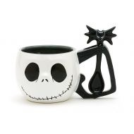 Disney Parks Jack Skellington Grinning Scary Face Nightmare 2-Sided Artwork Mug Spoon Set