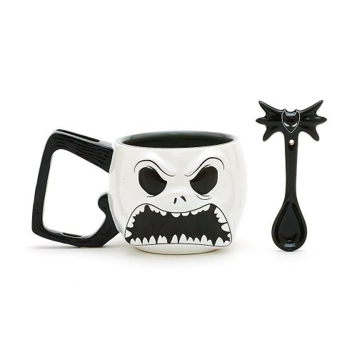 디즈니 Disney Parks Jack Skellington Grinning Scary Face Nightmare 2-Sided Artwork Mug Spoon Set