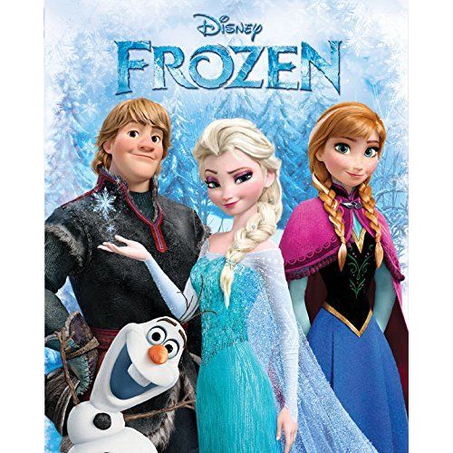 디즈니 Disney Princess Frozen - Fun Elsa Anna Olaf Kristoff 40x50 Mink Style Blanket in Gift Box