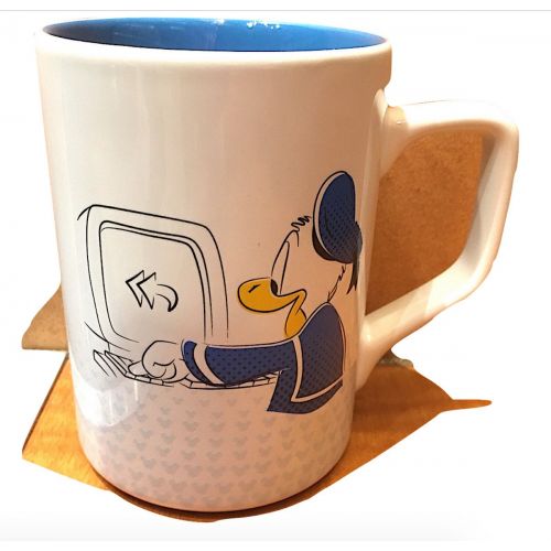 디즈니 Disney Parks Donald Duck Office Computer Ceramic Mug Cup