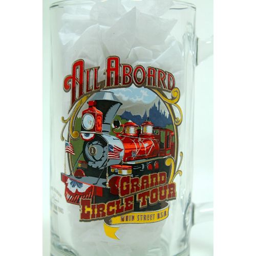 디즈니 Disney Railroad Logo All Aboard Grand Circle Tour Stein Glass Mug - Disney Parks Exclusive & Limited Availability