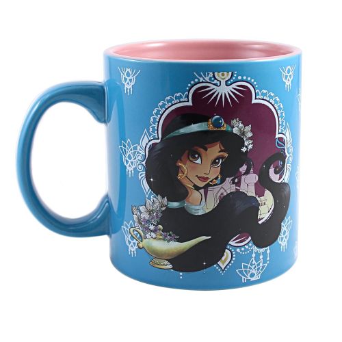 디즈니 Disney DP9634G Princess Jasmine Jumbo Glitter Ceramic Mug, 20-Ounces, Multicolor