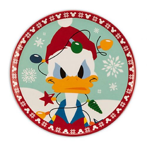 디즈니 Disney Store Christmas Dessert Plates Mickey Minnie Mouse Donald Duck Melamine 2015