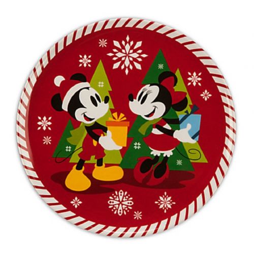 디즈니 Disney Store Christmas Dessert Plates Mickey Minnie Mouse Donald Duck Melamine 2015