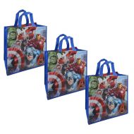 Disney [3-Pack] Marvel Avengers Large 15.5-inch Reusable Shopping Tote or Gift Bag (Thor, Captain America, Hulk, Iron Man), Red, Blue