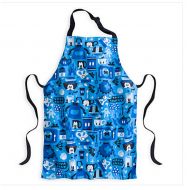 Disney Parks Mickey Mouse Kitchen Pattern Blue Chef Apron Adult Size NEW