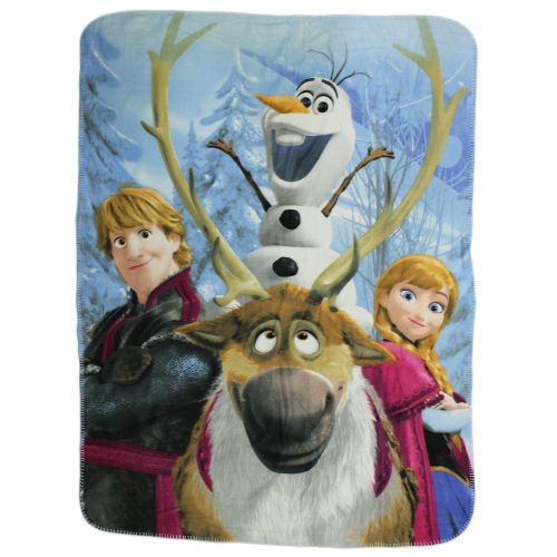 디즈니 Disney Movie Frozen Fleece Throw Blanket - Anna, Olfa the Snowman and Kristoff Fleece Throw Blanket 46x60