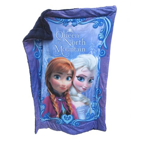 디즈니 Disneys Frozen Anna & Elsa Sherpa Throw Blanket Queen of the North Mountain 41x53