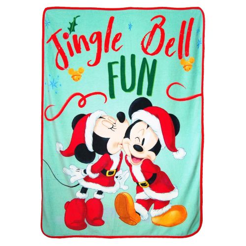 디즈니 Disneys Mickey Mouse, Jingle Bell Fun Micro Raschel Throw Blanket, 46 x 60, Multi Color