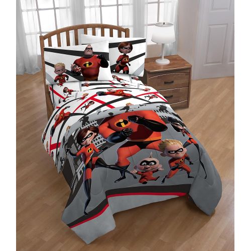 디즈니 Disney Pixar The Incredibles Racing 3-Piece Twin Sheet Set