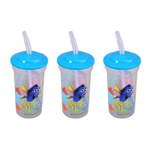 디즈니 3-Pack Disney-Pixar Finding Dory 16oz Sports Tumbler with Lid & Straw