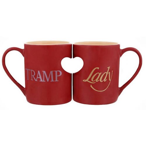 디즈니 Disney Parks Lady and the Tramp Romantic Heart Ceramic Mug Set of 2 Love