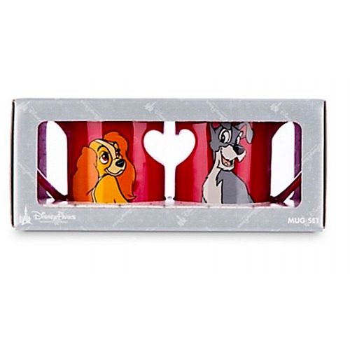 디즈니 Disney Parks Lady and the Tramp Romantic Heart Ceramic Mug Set of 2 Love