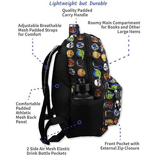 디즈니 Disney Star Wars Boys Girls Adults 16 Inch School Backpack (One Size, Black)