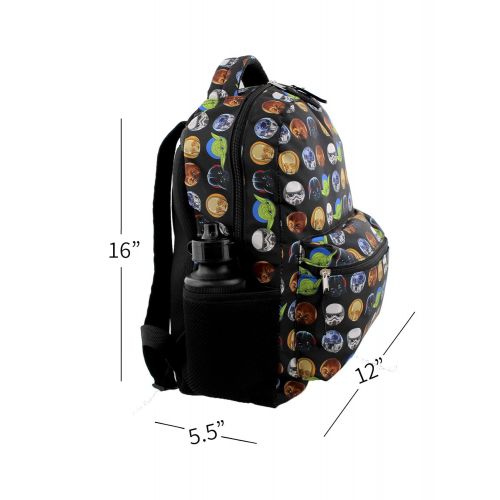 디즈니 Disney Star Wars Boys Girls Adults 16 Inch School Backpack (One Size, Black)