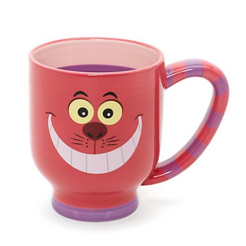 디즈니 Disney Parks Exclusive Cheshire Cat Face Inner Striped Handle Oversized Coffee Mug