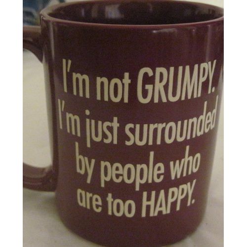 디즈니 Disney Grumpy Brown & Ivory Raised Mug Im Not Grumpy Im Just Surrounded By People Who Are Happy