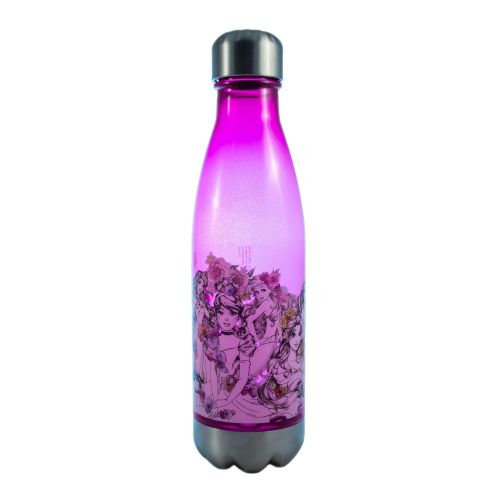디즈니 Silver Buffalo DP11178J Disney Princesses Floral Sketch Plastic Curved Water Bottle with Screw Top, 20-Ounces