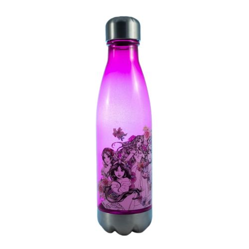 디즈니 Silver Buffalo DP11178J Disney Princesses Floral Sketch Plastic Curved Water Bottle with Screw Top, 20-Ounces