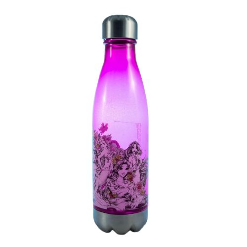 디즈니 Silver Buffalo DP11178J Disney Princesses Floral Sketch Plastic Curved Water Bottle with Screw Top, 20-Ounces