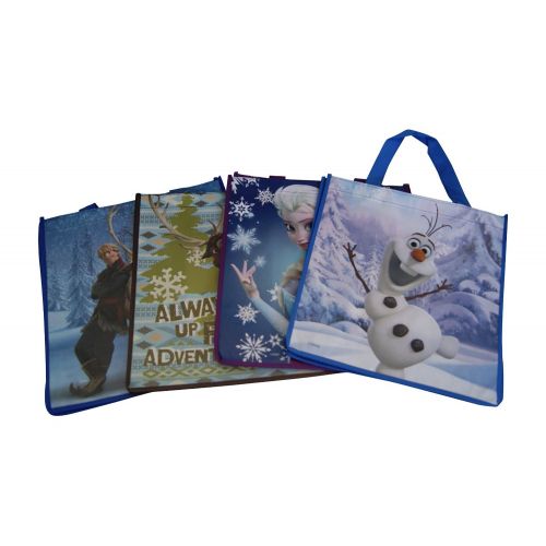 디즈니 Disney Frozen Tote Bags Reusable Anna Elsa Sven Olaf Princess Grocery , Pack of 4