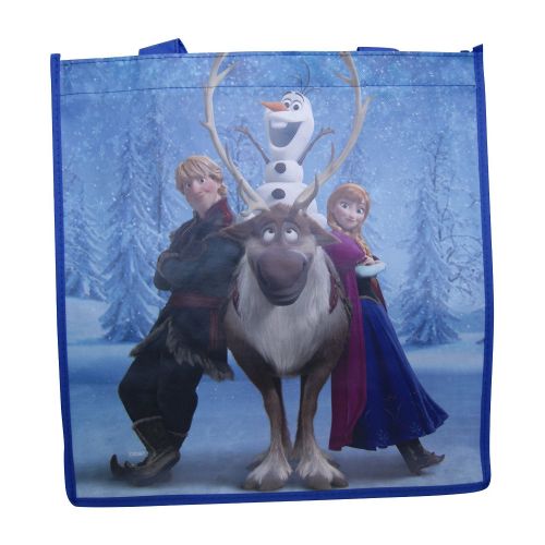 디즈니 Disney Frozen Tote Bags Reusable Anna Elsa Sven Olaf Princess Grocery , Pack of 4