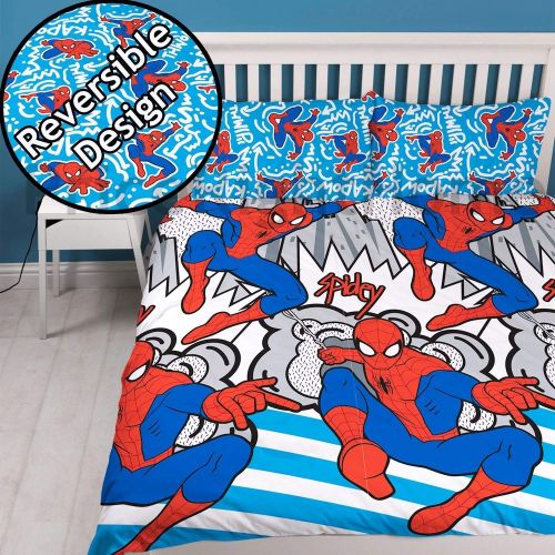 디즈니 Disney Ultimate Spiderman Popart Double Duvet Set - Repeat Print Design