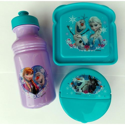 디즈니 Exclusive Disneys Frozen Featuring Anna, Elsa and Olaf 3-Piece Lunch Box Set