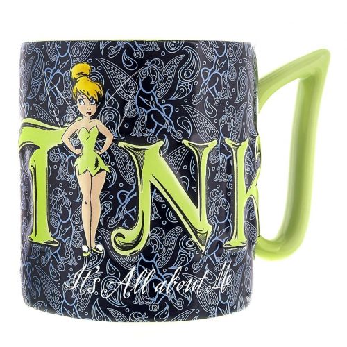 디즈니 Disney Parks Exclusive Tinkerbell Tink Its All About Me Ceramic Mug, Blue, 12 ounce