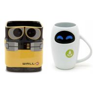 Disney Store Wall-e and Eve Ceramic 16oz 3D Mug Set