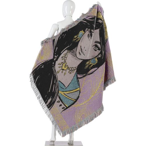 디즈니 Disneys Aladdin, Royal Jasmine Metallic Woven Tapestry Throw Blanket, 48 x 60, Multi Color