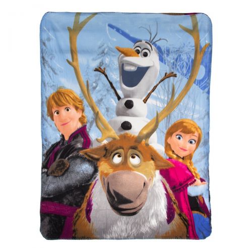 디즈니 Disneys Frozen, Out in The Cold Fleece Throw Blanket, 46 x 60, Multi Color