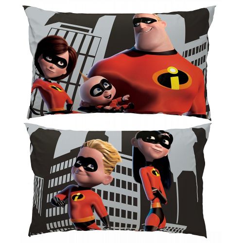 디즈니 Disney Pixar The Incredibles Racing Reversible 20 x 30 Pillowcase