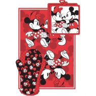 Disney Mickey Minnie Stroll Red Kitchen Towel Set [3-Piece Set]