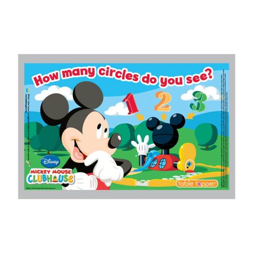 디즈니 Disney Mickey Mouse Table Topper Disposable Stick-on Placemats in Reusable Package, 12 x 18, 18 Count