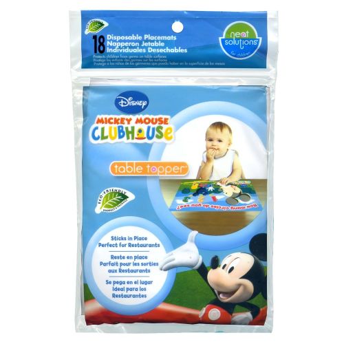 디즈니 Disney Mickey Mouse Table Topper Disposable Stick-on Placemats in Reusable Package, 12 x 18, 18 Count