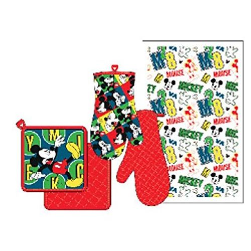 디즈니 Disney Mickey Mouse M28 3 Piece Kitchen Towel Blue/Red