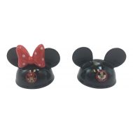 Disney Parks Mickey Minnie Mouse Ears Hat Figurine Salt and Pepper Shaker Set NEW