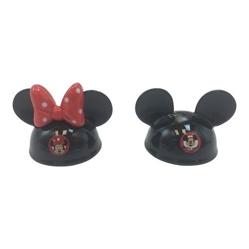 디즈니 Disney Parks Mickey Minnie Mouse Ears Hat Figurine Salt and Pepper Shaker Set NEW