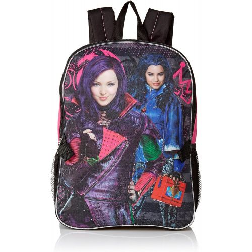 디즈니 Disney Girls Descendants Backpack with Lunch Kit, Hot Pink/black