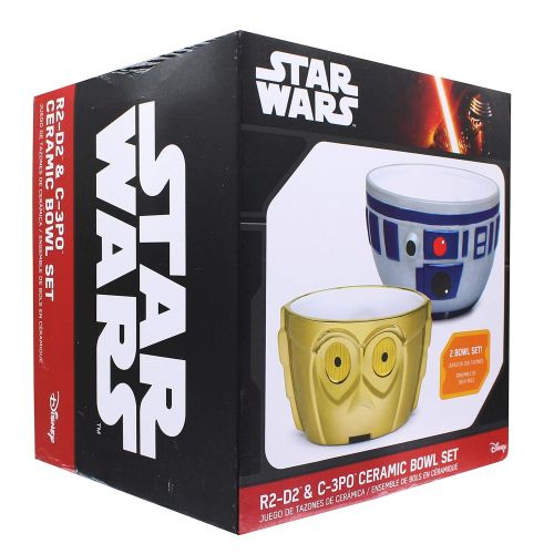 디즈니 Disney Star Wars R2-D2 and C-3PO Ceramic Bowl Set
