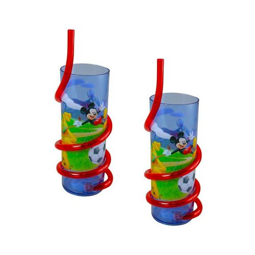 디즈니 Disney 739/0627 Mickey Mouse Clubhouse 13.5oz SAN Twist Straw Tumbler, 2-Pack, 0, Multicolor