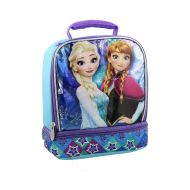 Disney Frozen Girls Dual Compartment Soft Lunch Box (Blue/Purple)